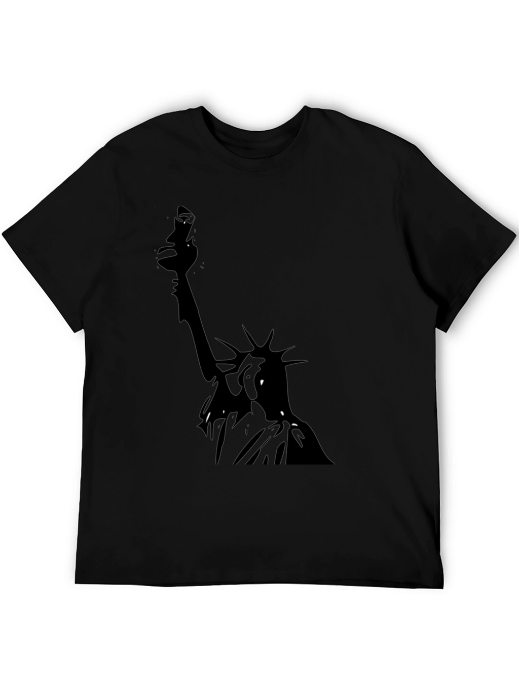 Statue of Liberty Graphic Tee - Black Cotton T-Shirt