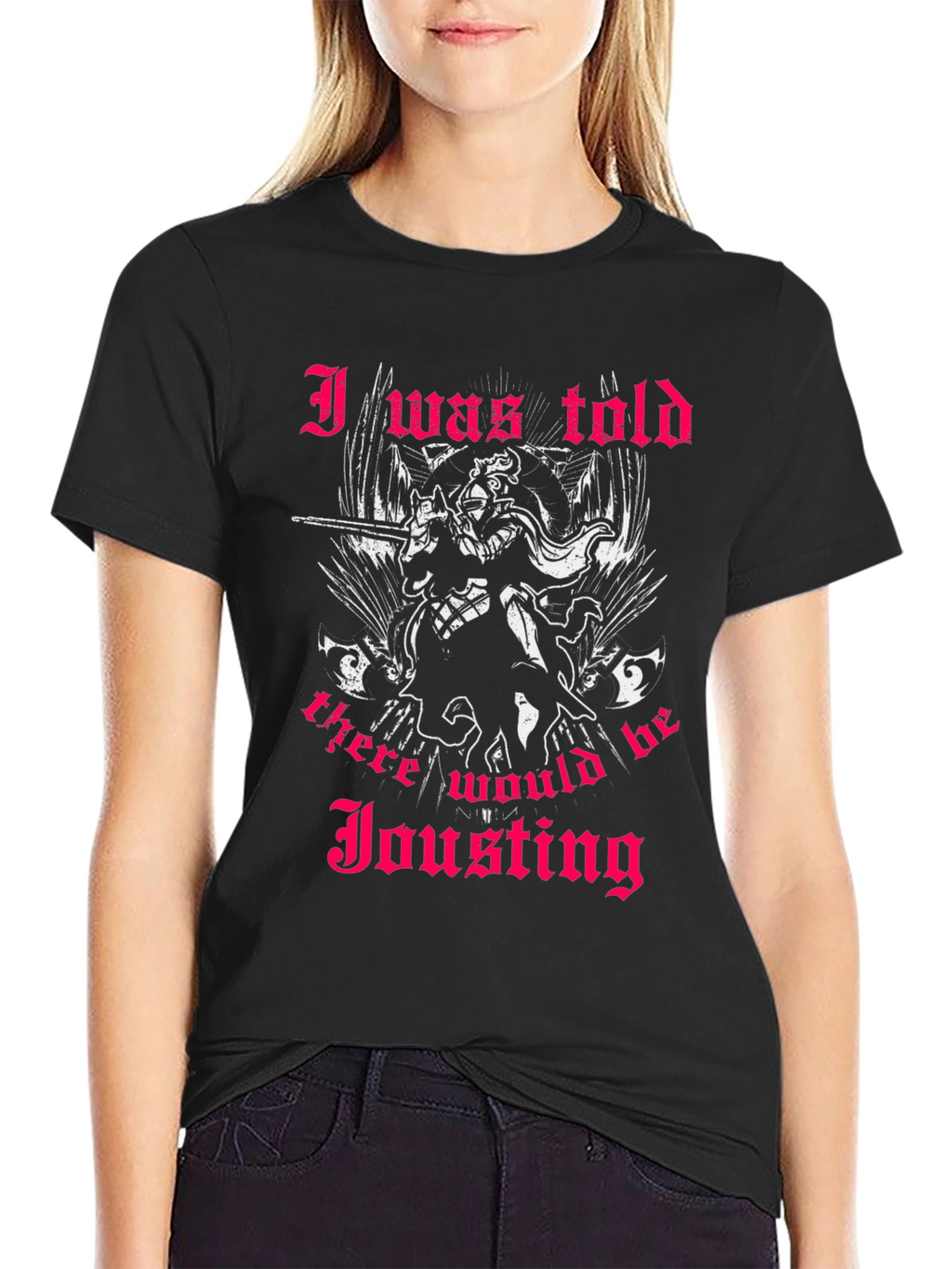 Jousting Skeleton Knight Graphic T-Shirt
