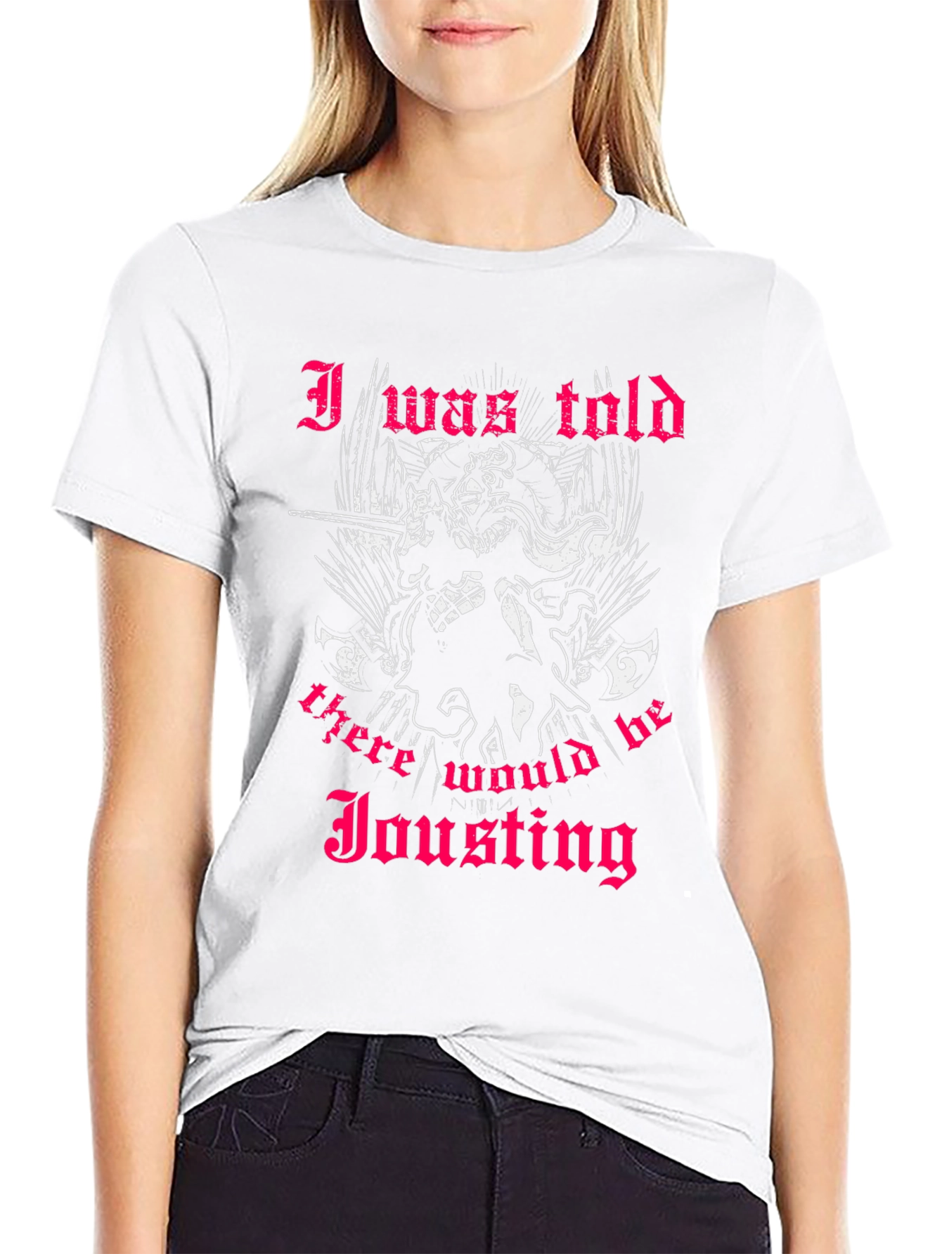 Jousting Skeleton Knight Graphic T-Shirt