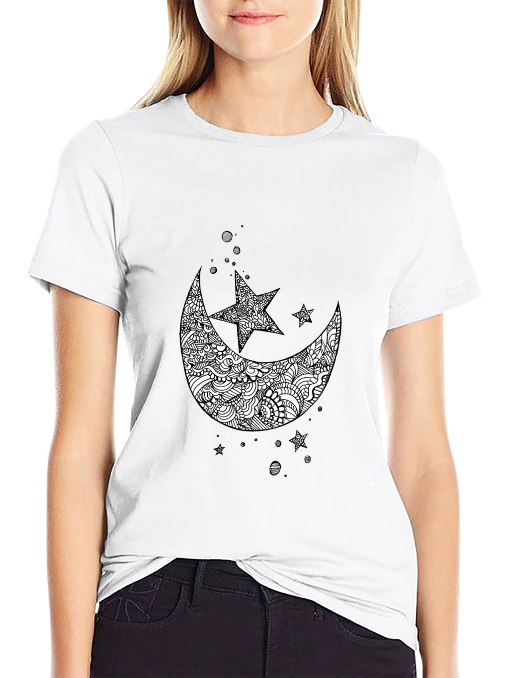 Black Moon & Star Graphic Tee - Mens