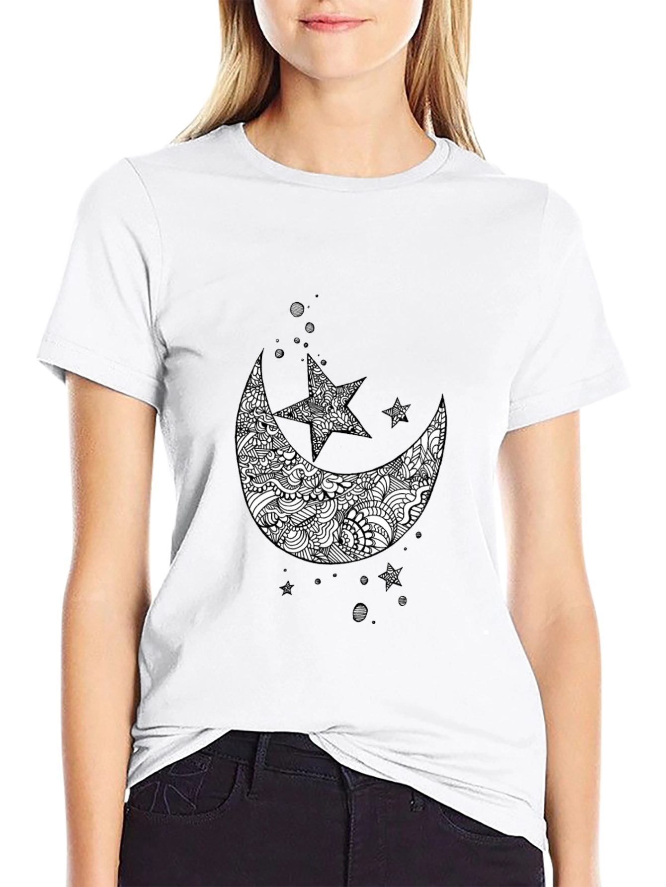 Black Moon & Star Graphic Tee - Mens