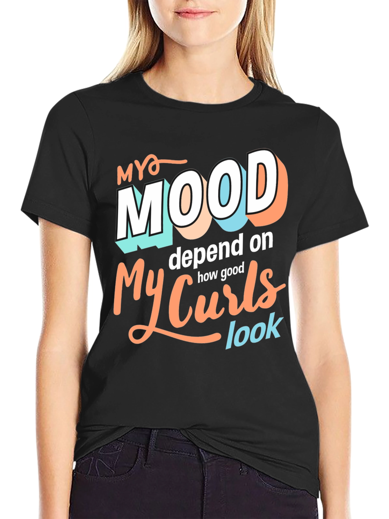 My Mood Depends On My Curls Graphic Tee