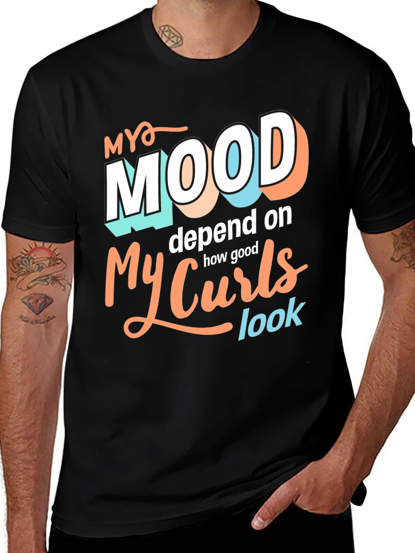 My Mood Depends On My Curls Graphic Tee