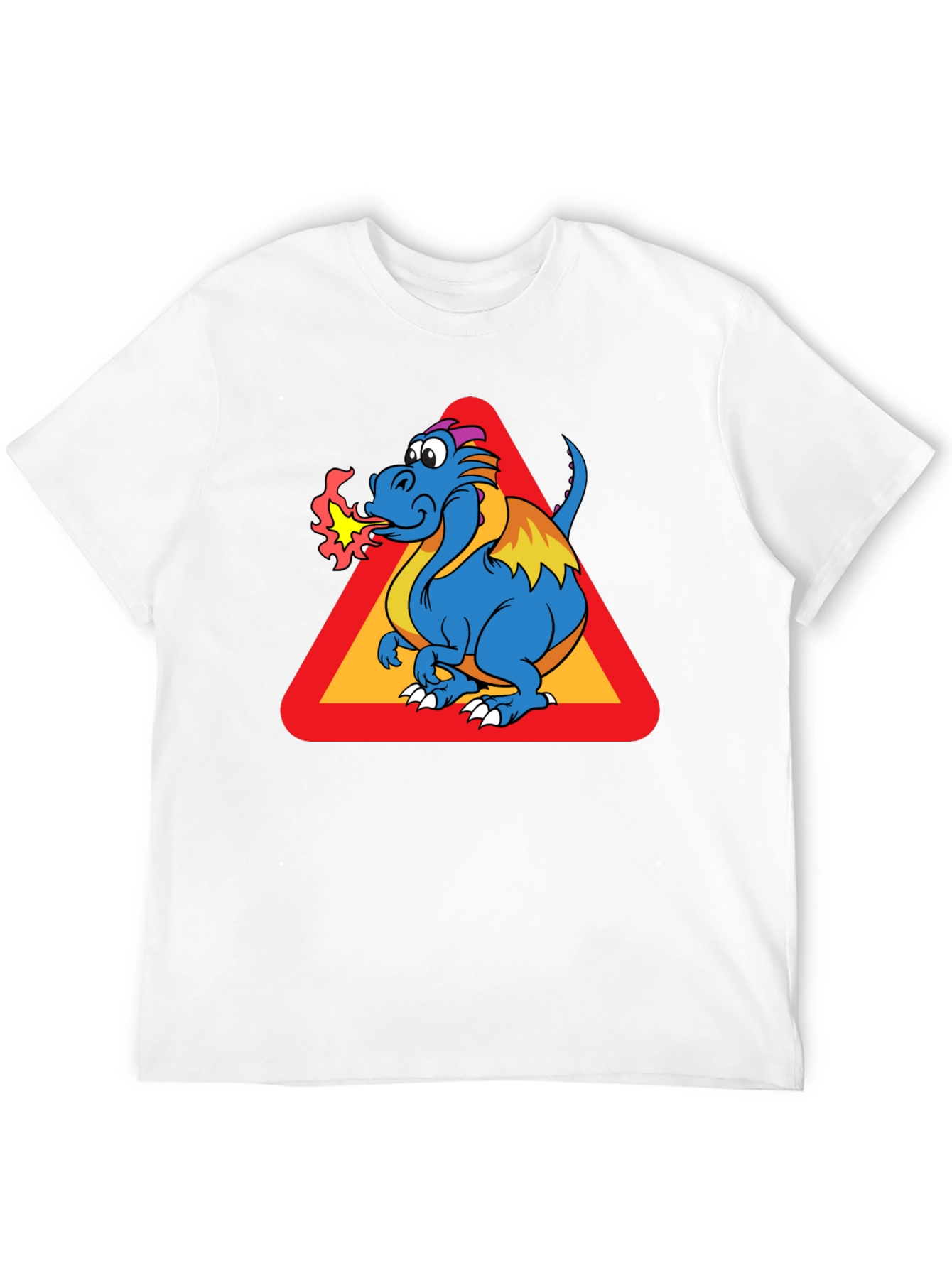 Dragon Warning Sign Black T-Shirt