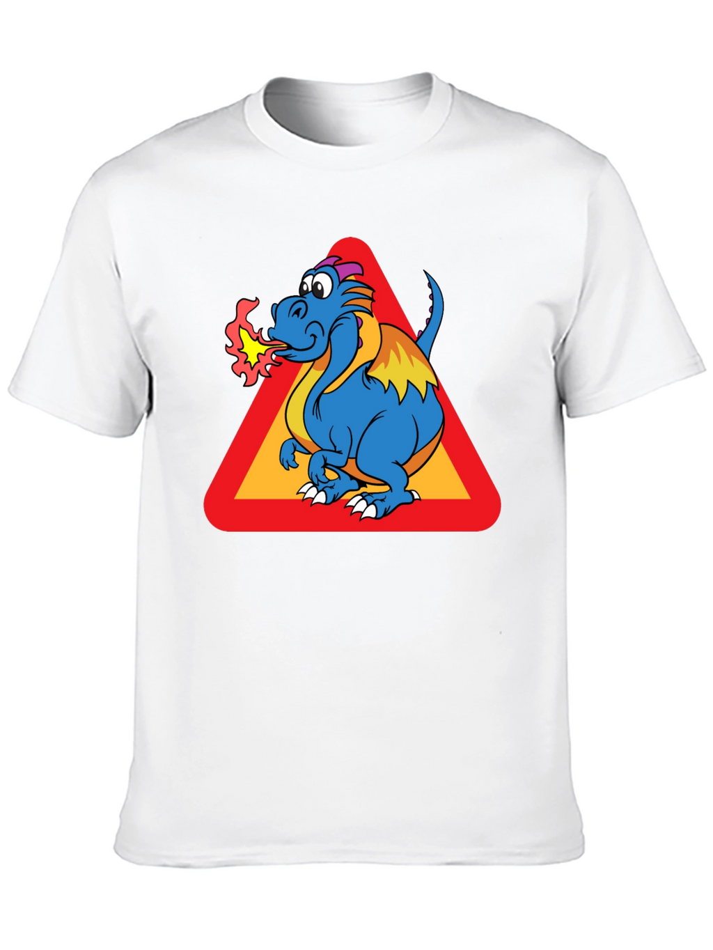 Dragon Warning Sign Black T-Shirt