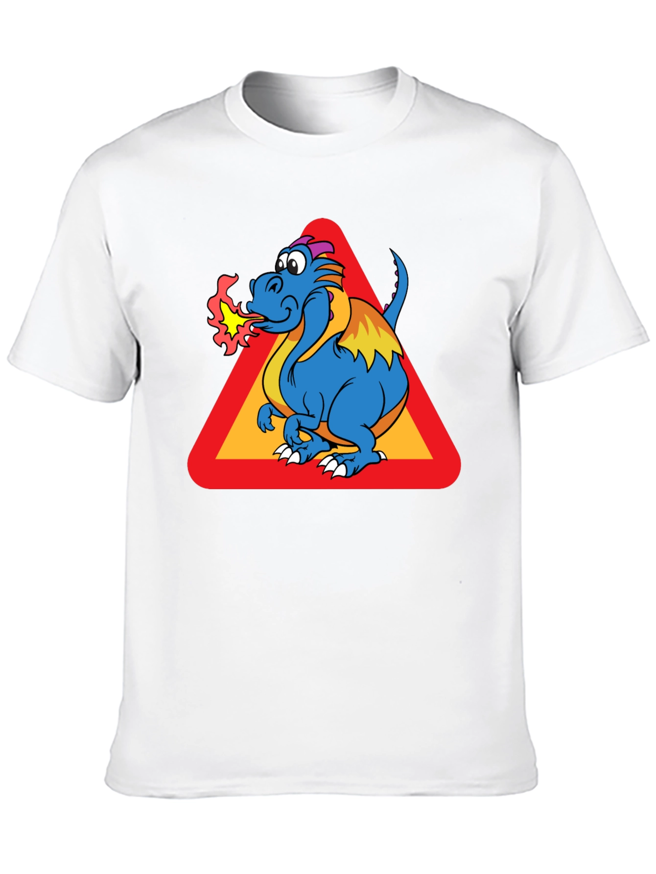 Dragon Warning Sign Black T-Shirt