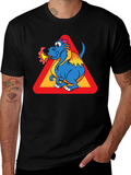 Dragon Warning Sign Black T-Shirt