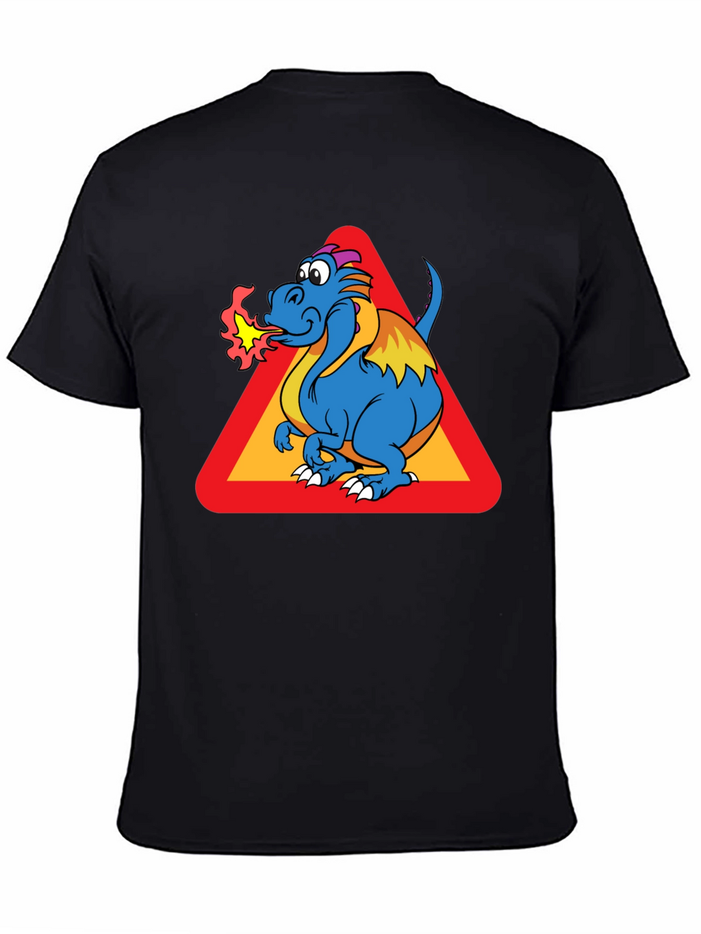 Dragon Warning Sign Black T-Shirt