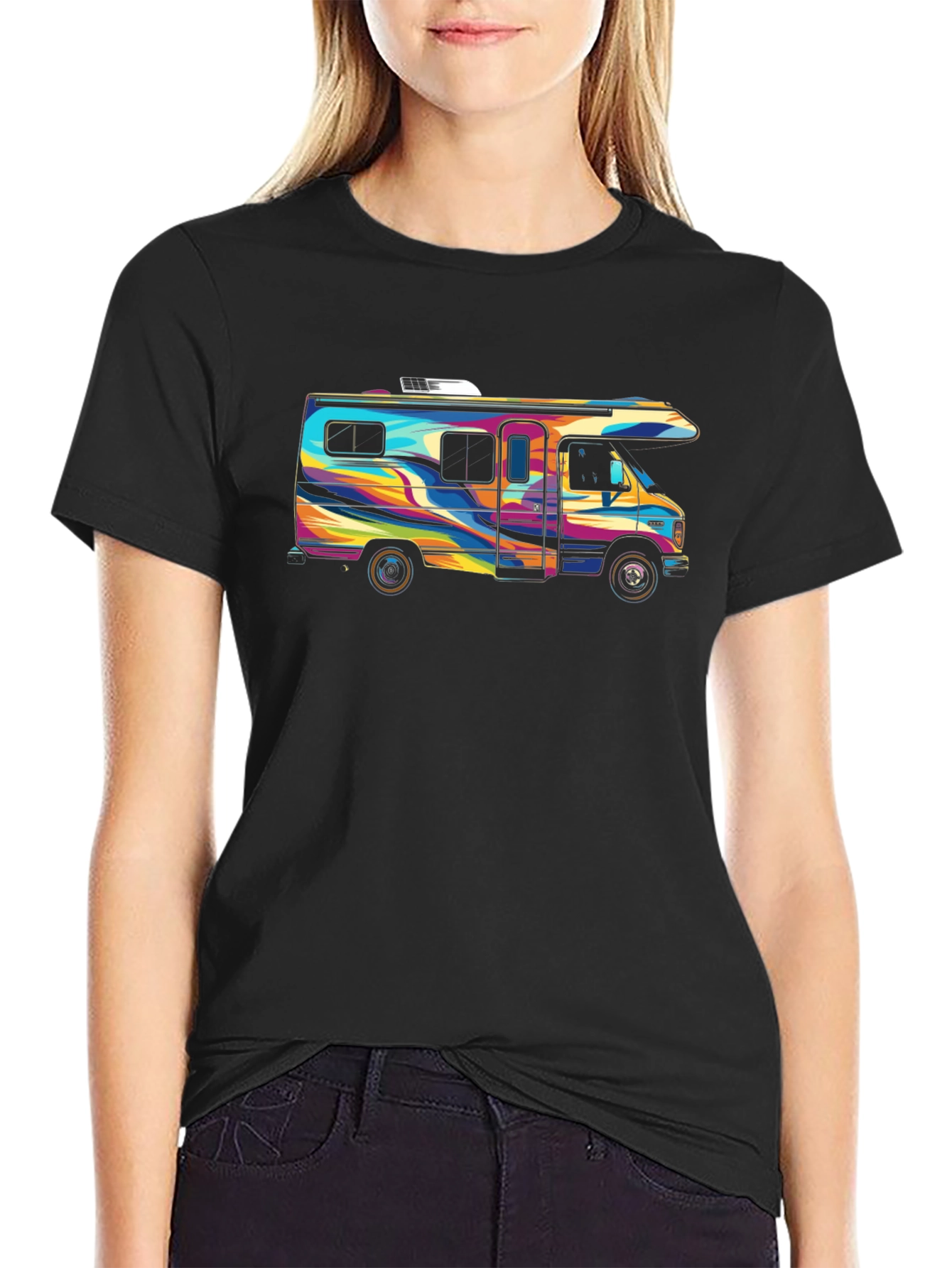 Retro RV Graphic Tee - Colorful Camper T-Shirt