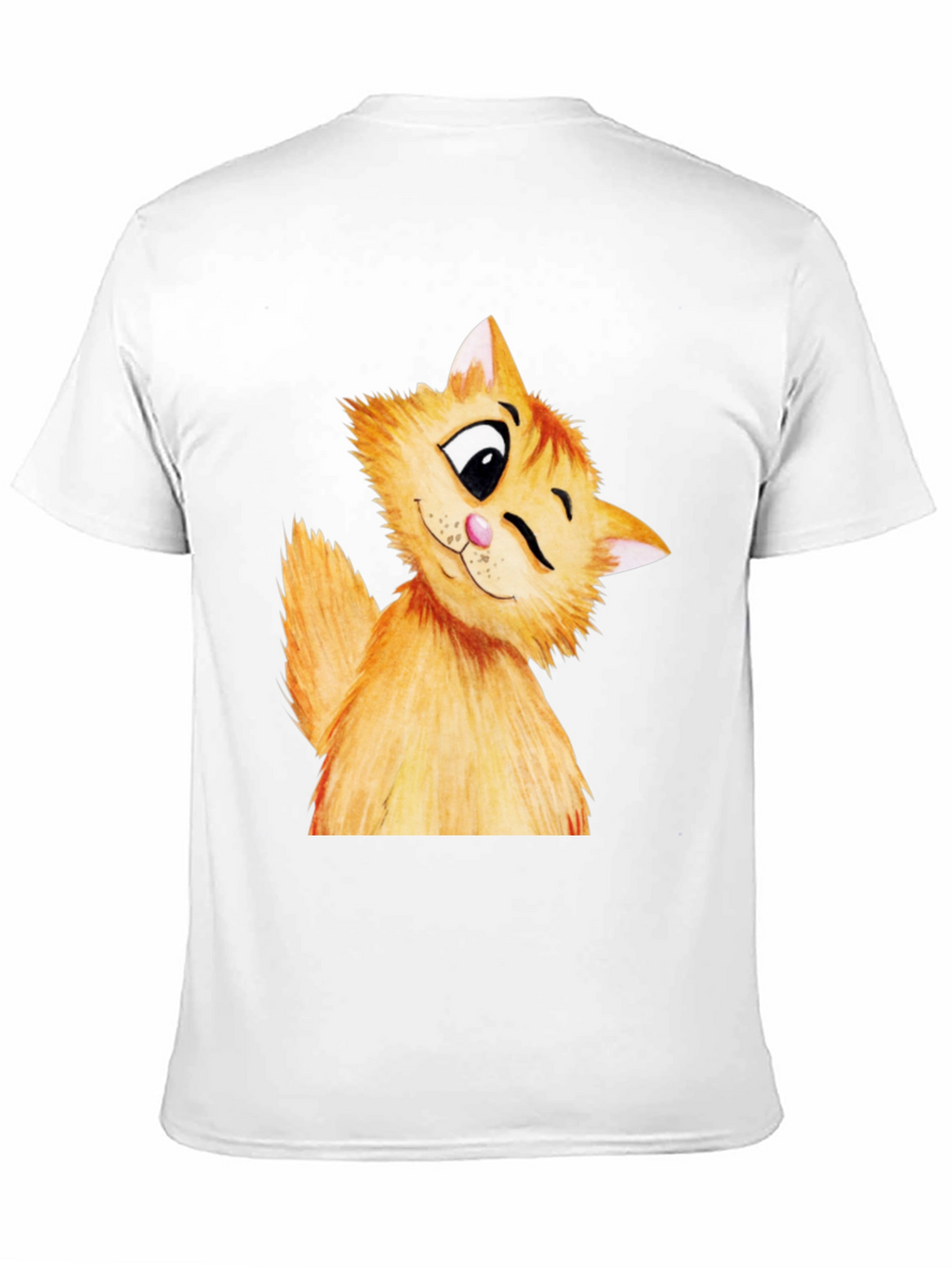 Winking Cat Graphic Tee - Soft Cotton Black T-Shirt