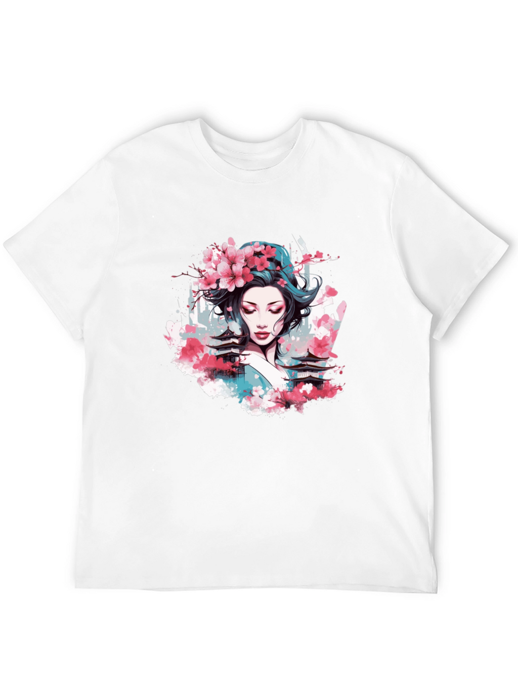 Geisha Blossom Black T-Shirt