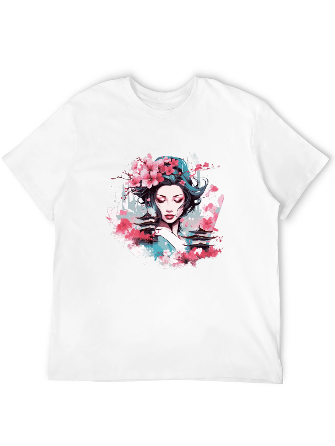 Geisha Blossom Black T-Shirt