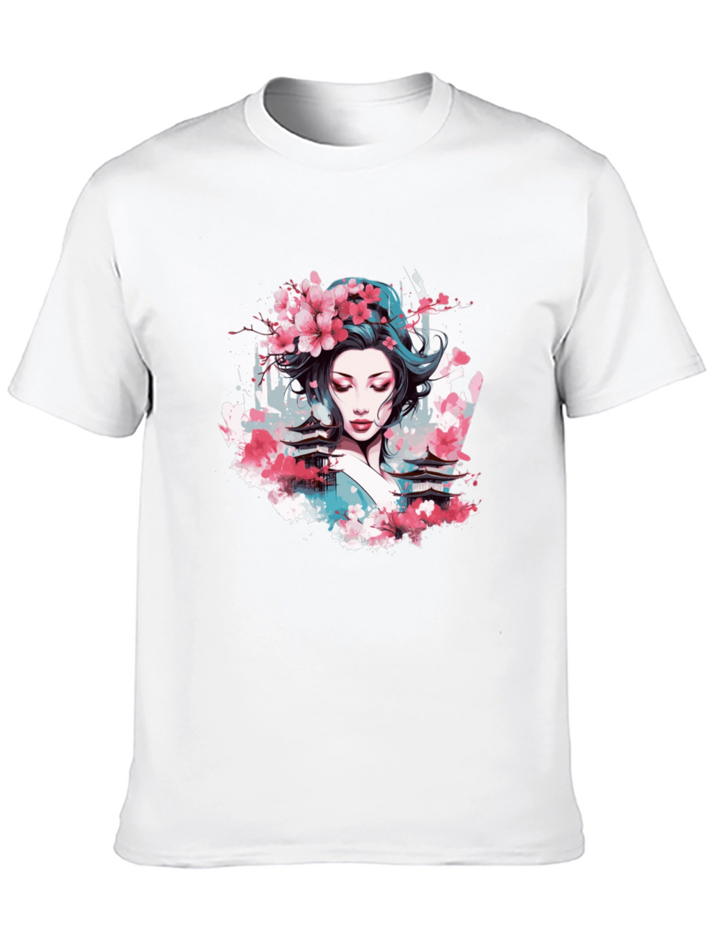 Geisha Blossom Black T-Shirt