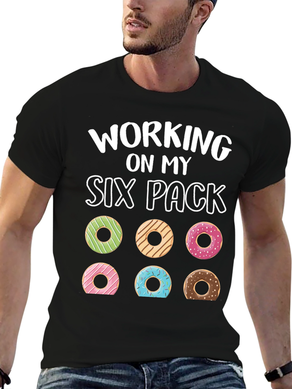 Working On My Six Pack Donuts Graphic Tee