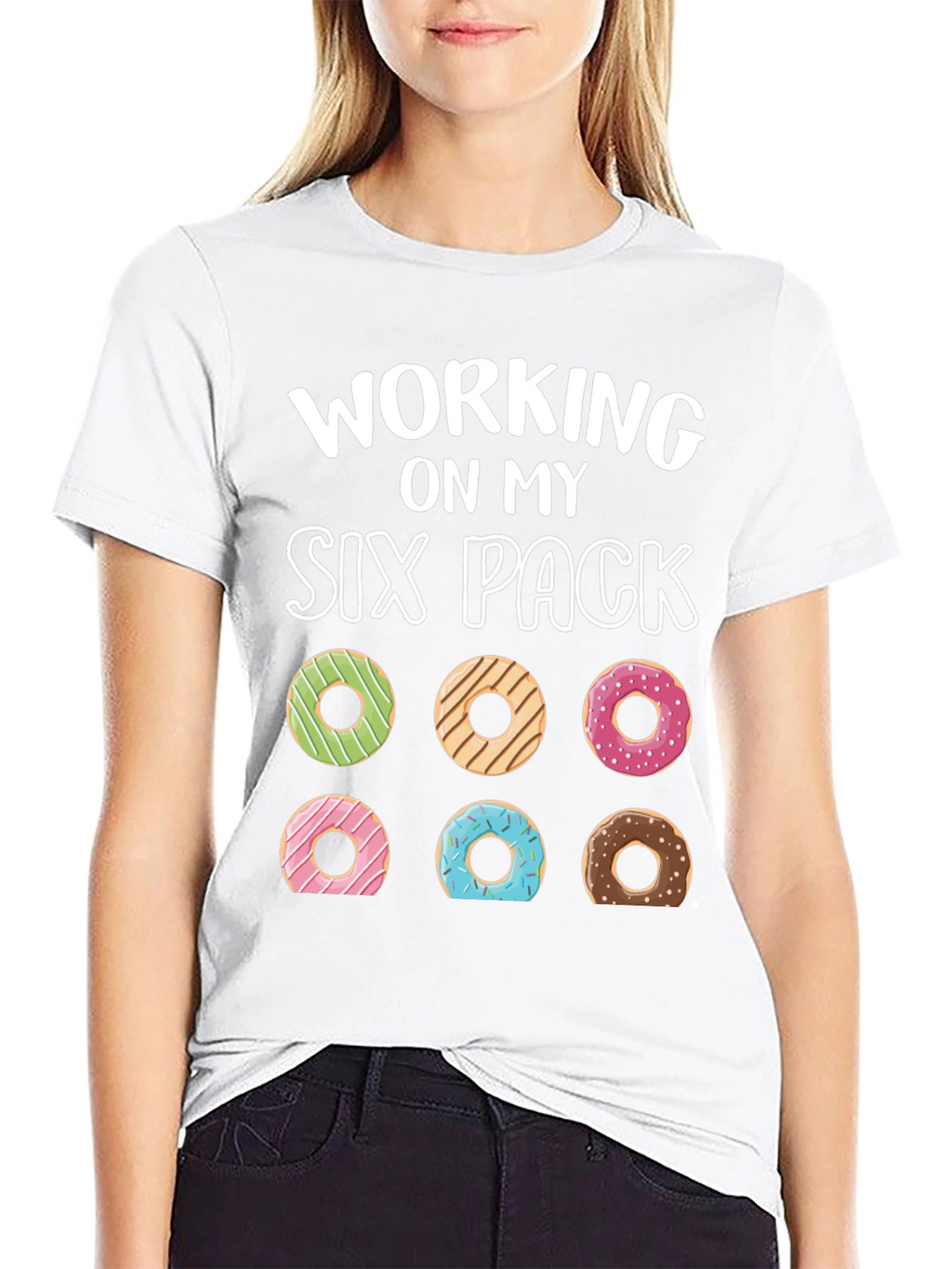 Working On My Six Pack Donuts Graphic Tee