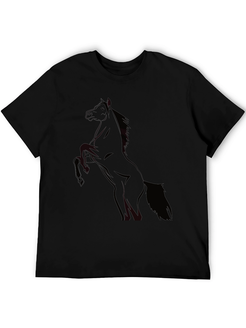 Mens Black Horse Graphic T-Shirt