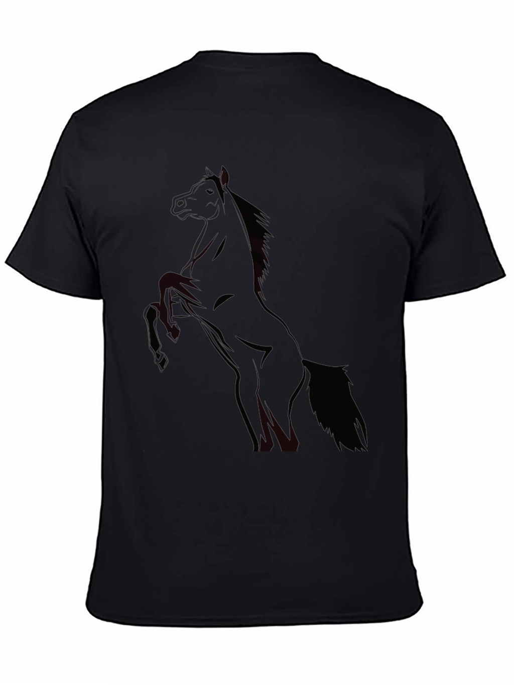 Mens Black Horse Graphic T-Shirt