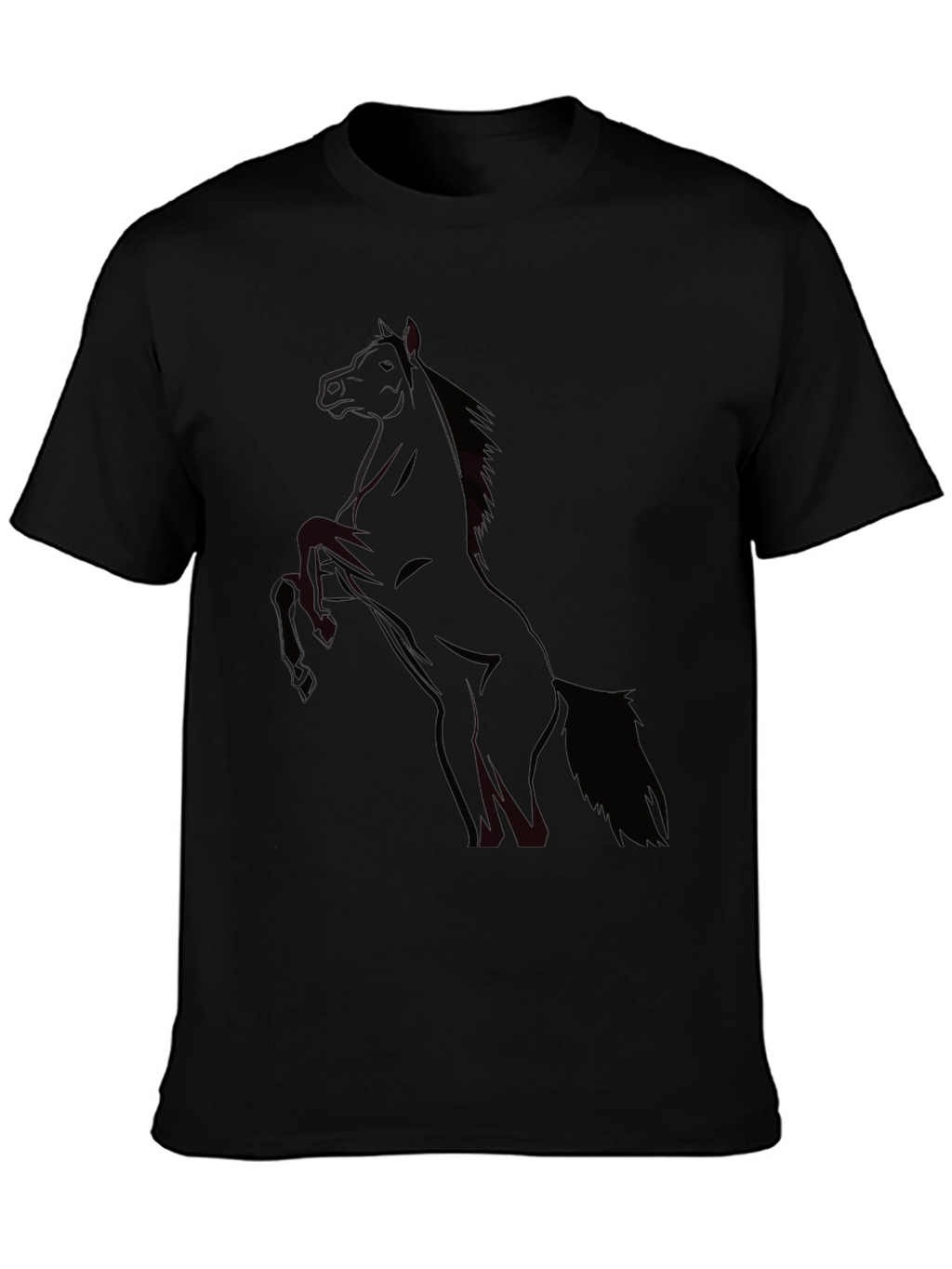 Mens Black Horse Graphic T-Shirt