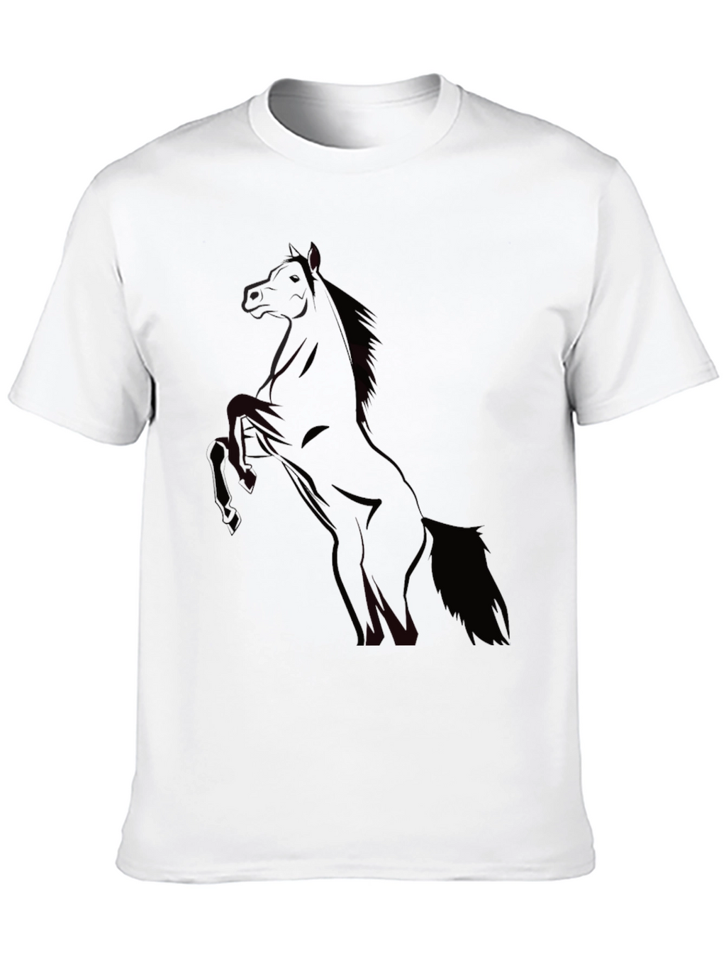 Mens Black Horse Graphic T-Shirt