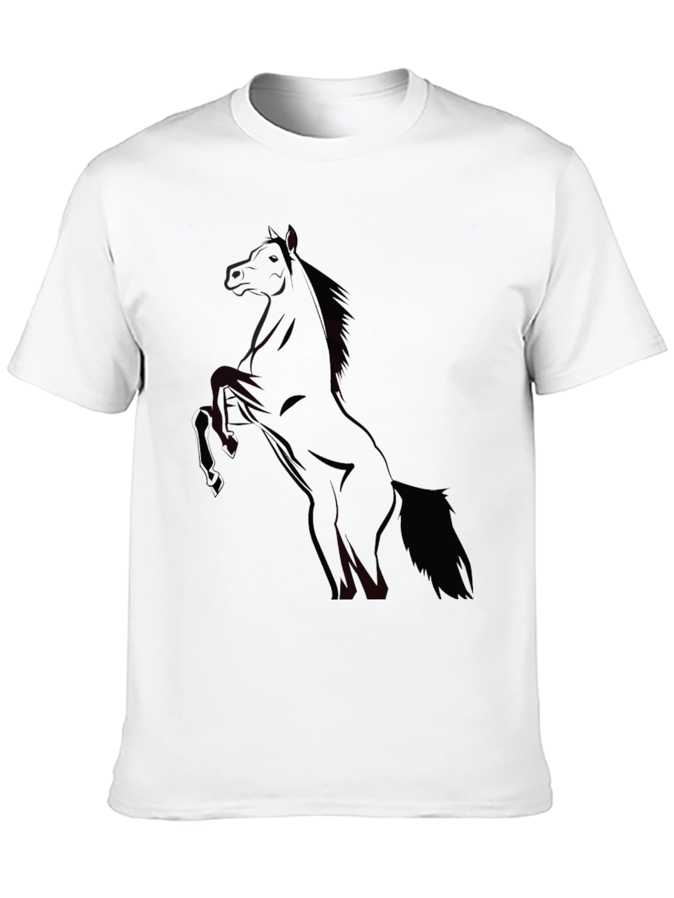 Mens Black Horse Graphic T-Shirt