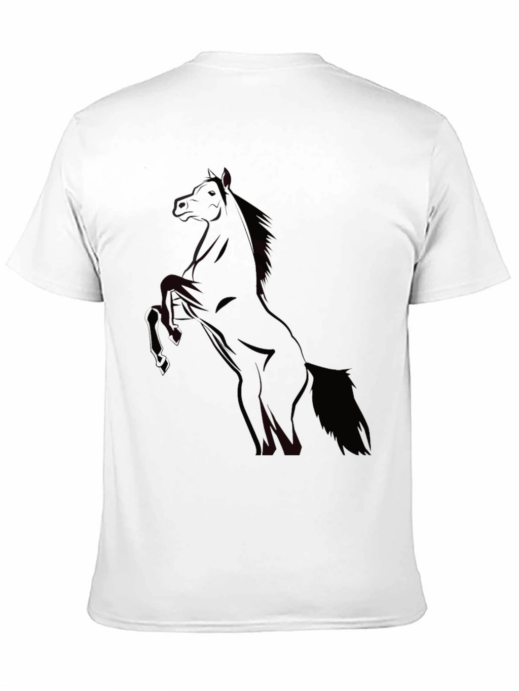 Mens Black Horse Graphic T-Shirt