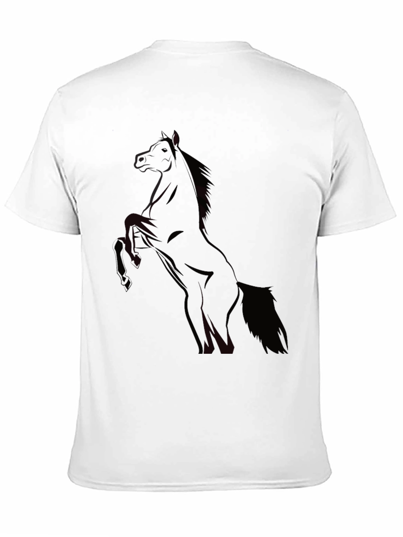 Mens Black Horse Graphic T-Shirt