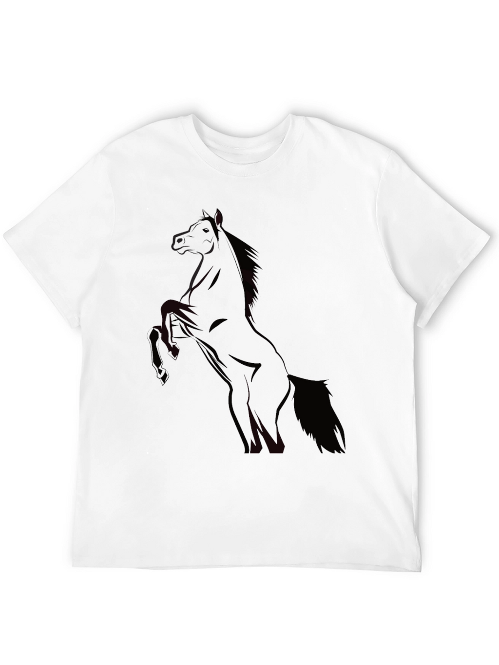 Mens Black Horse Graphic T-Shirt