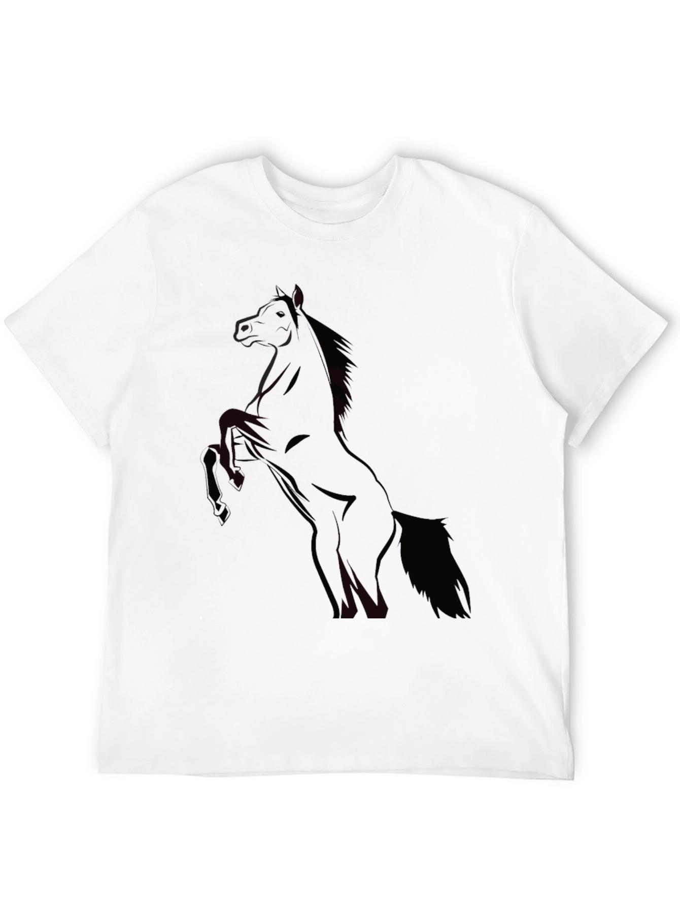 Mens Black Horse Graphic T-Shirt