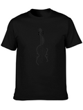 Musical Violin Treble Clef T-Shirt - Black