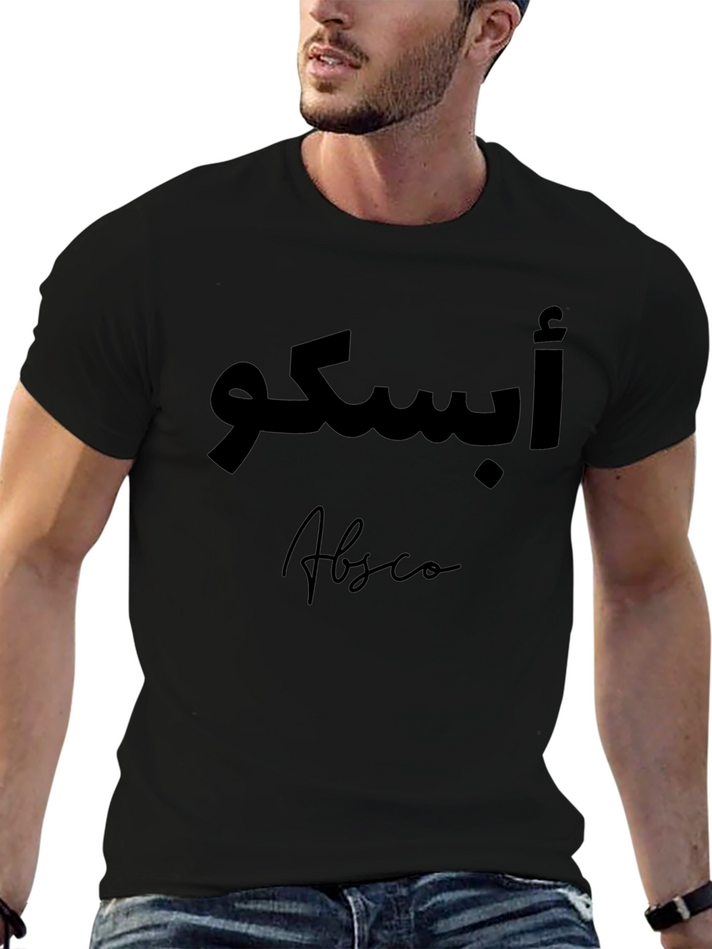 Arabic Text Black Graphic T-Shirt