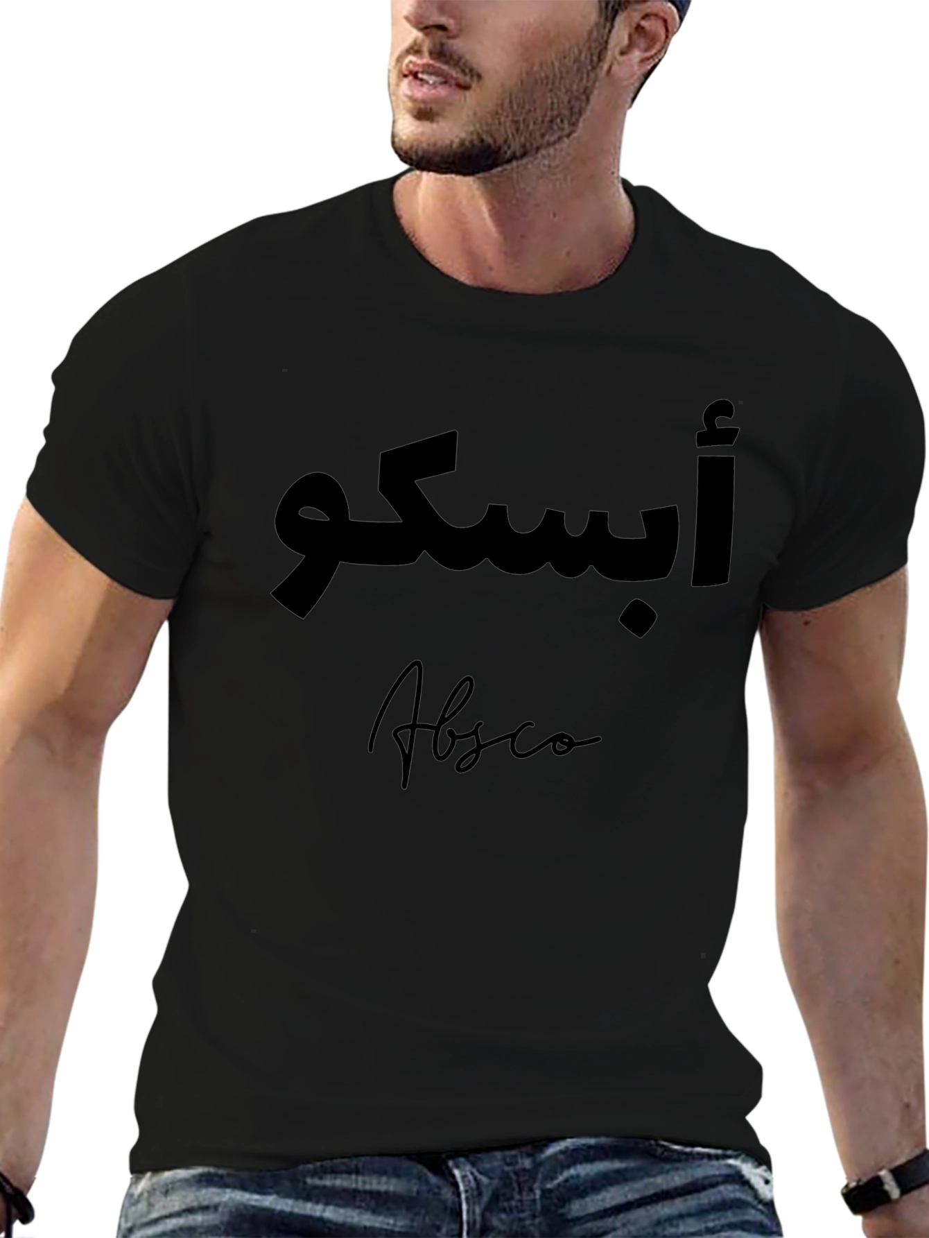 Arabic Text Black Graphic T-Shirt
