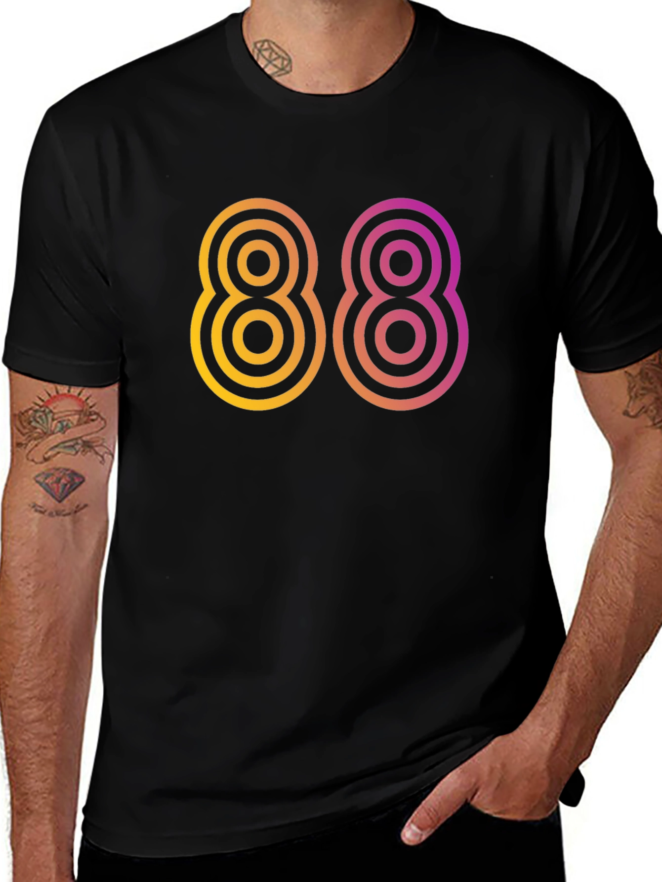Retro 88 Graphic Tee - Black Cotton Comfort