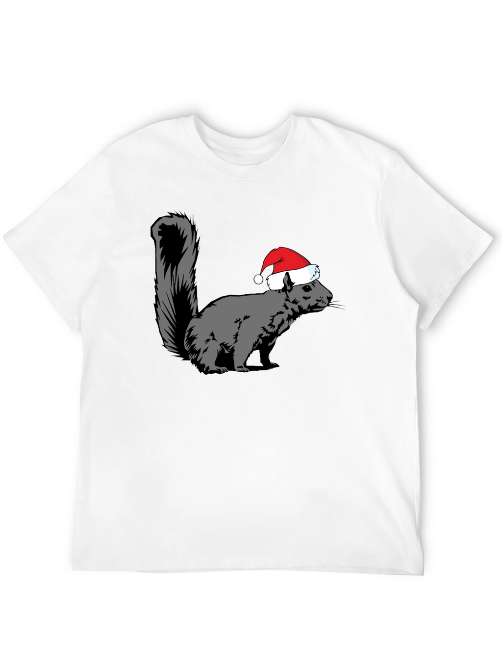 Squirrel Santa Hat Graphic Tee - Holiday Gift