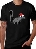 Squirrel Santa Hat Graphic Tee - Holiday Gift