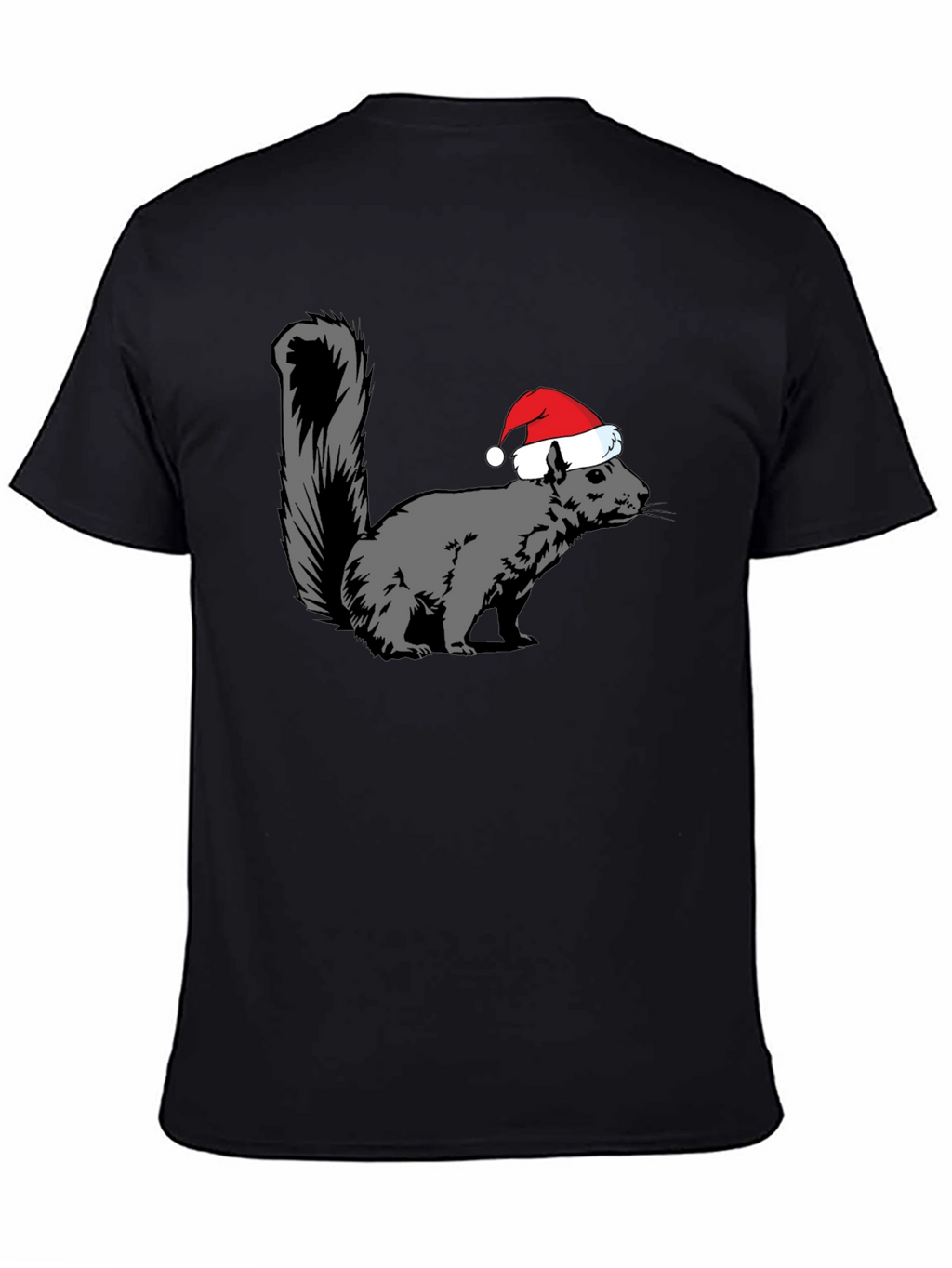 Squirrel Santa Hat Graphic Tee - Holiday Gift