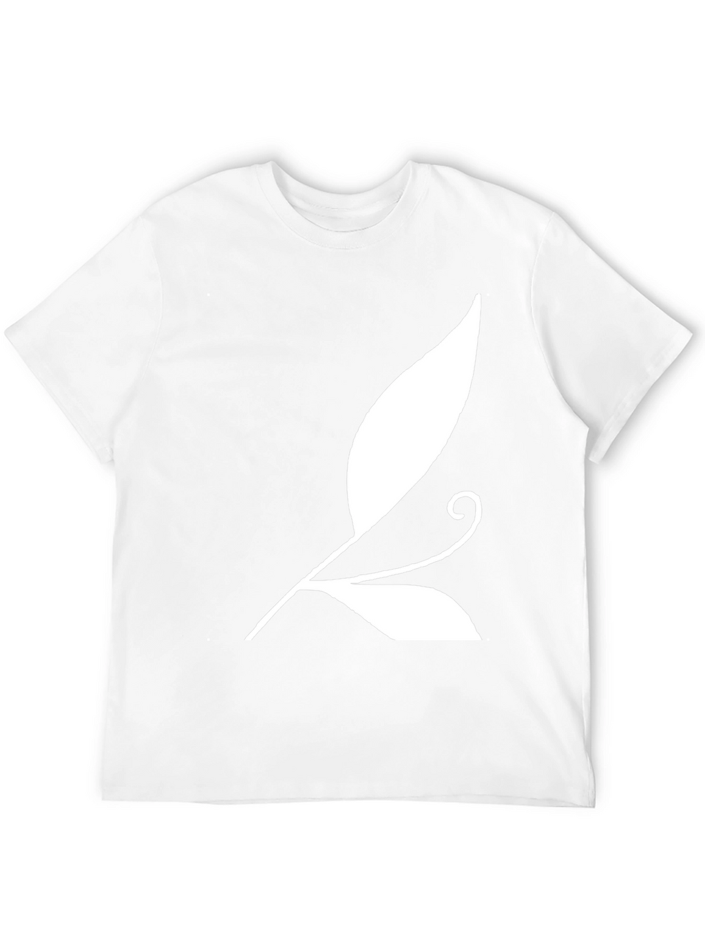Black T-Shirt with White Leaf Design