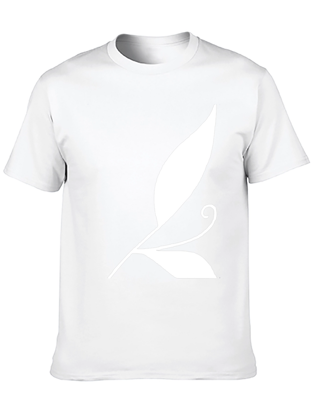 Black T-Shirt with White Leaf Design