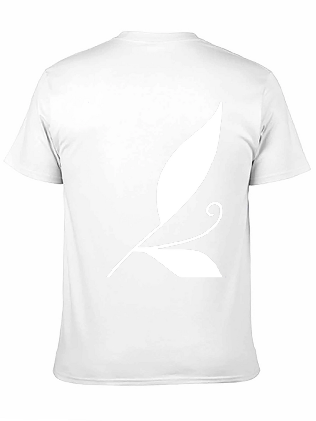 Black T-Shirt with White Leaf Design