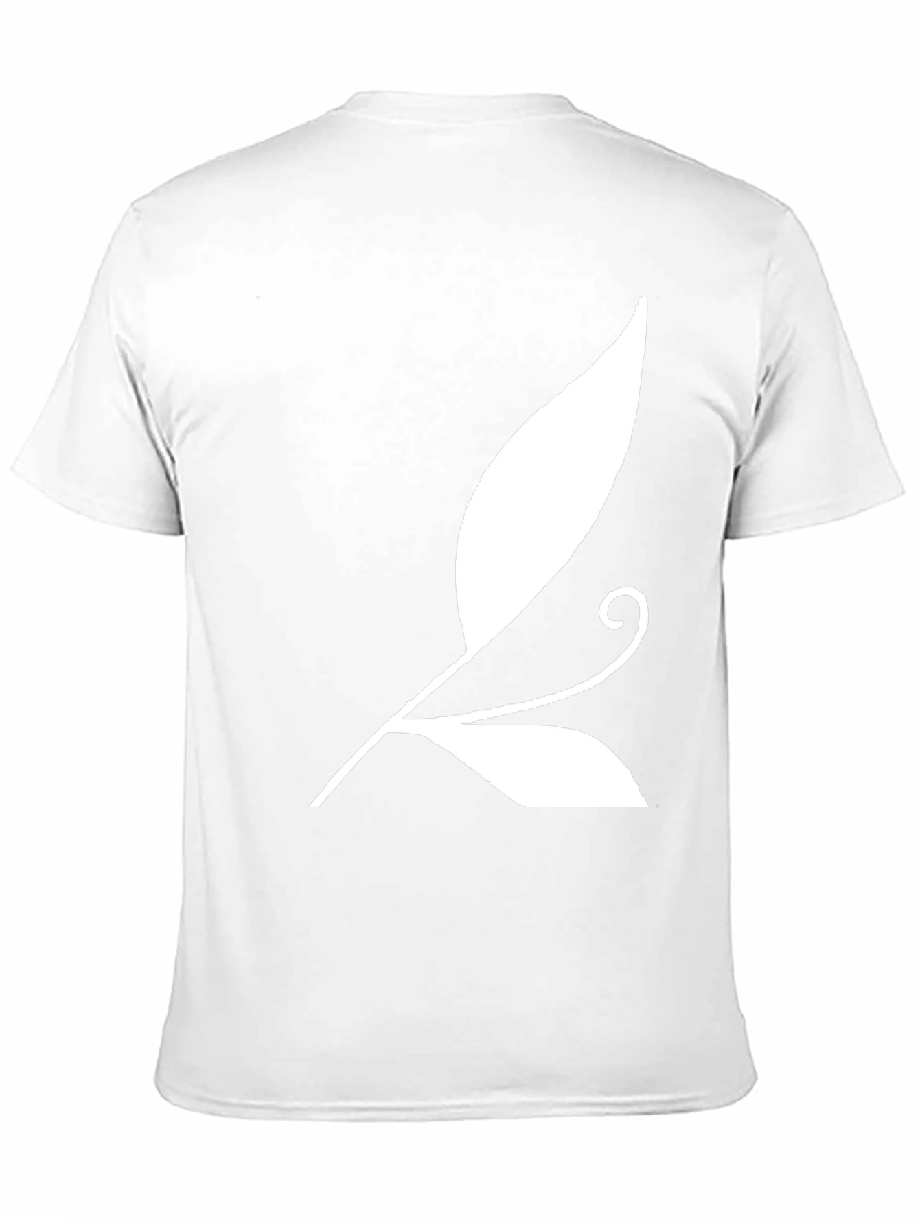 Black T-Shirt with White Leaf Design