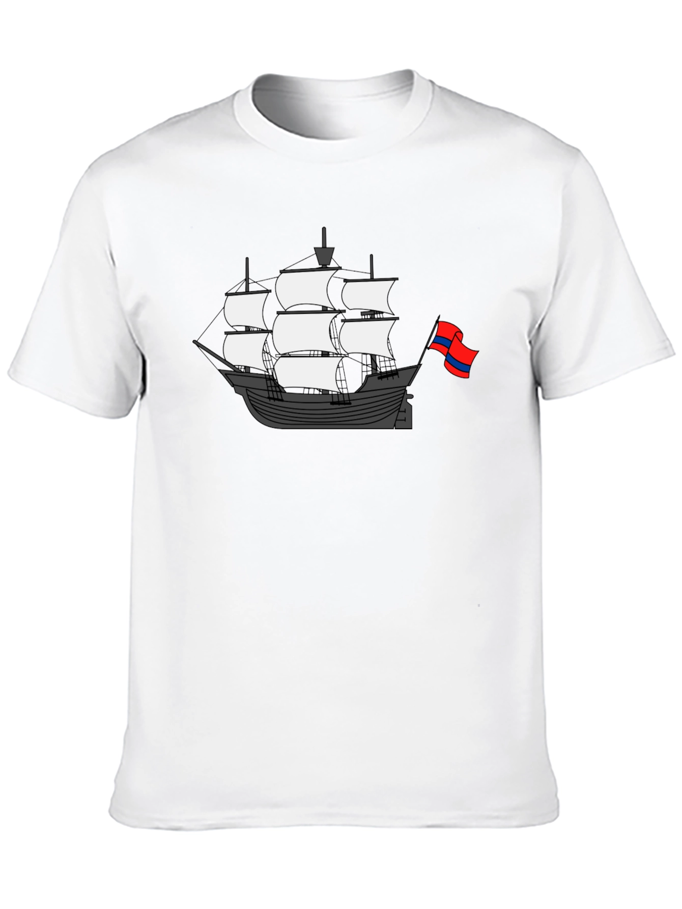 Sailing Ship Graphic T-Shirt - Black