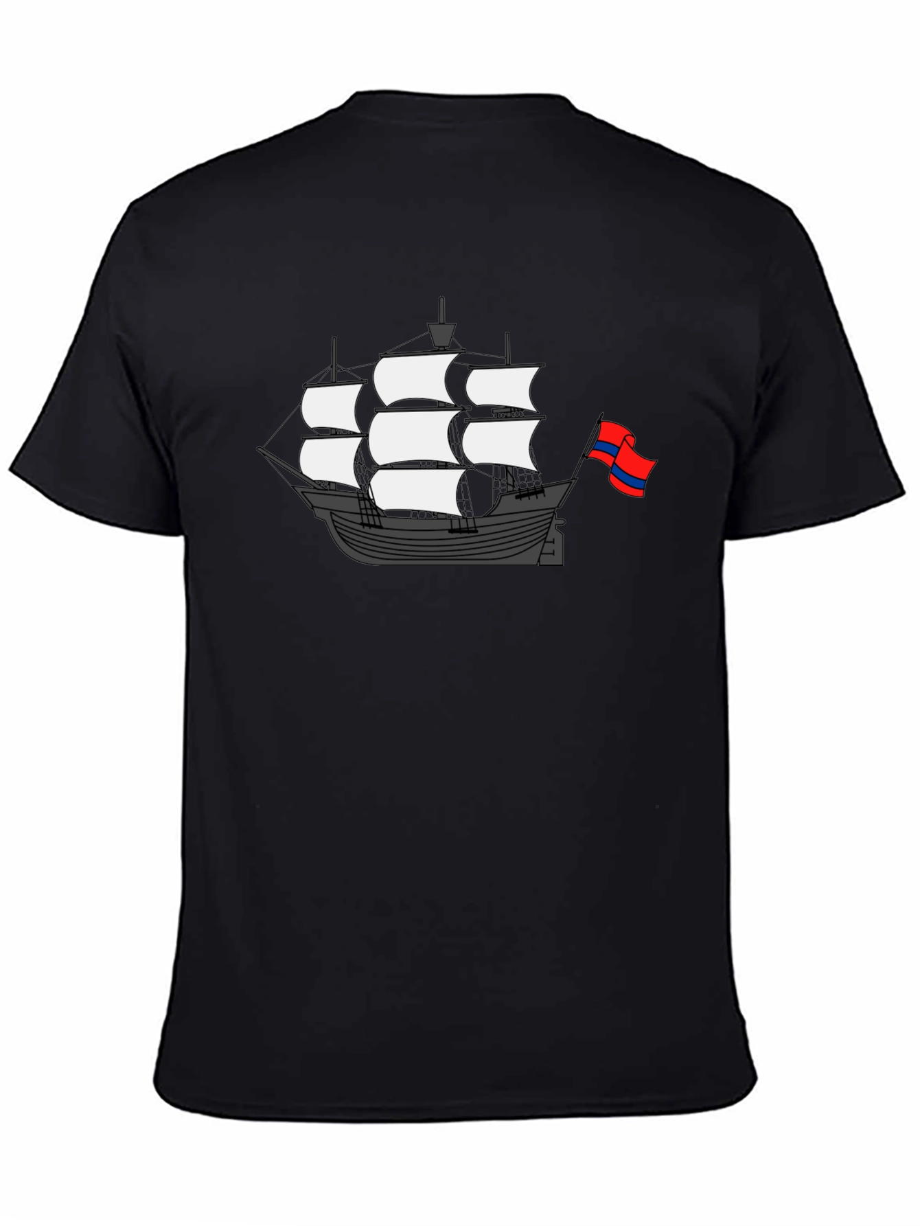 Sailing Ship Graphic T-Shirt - Black