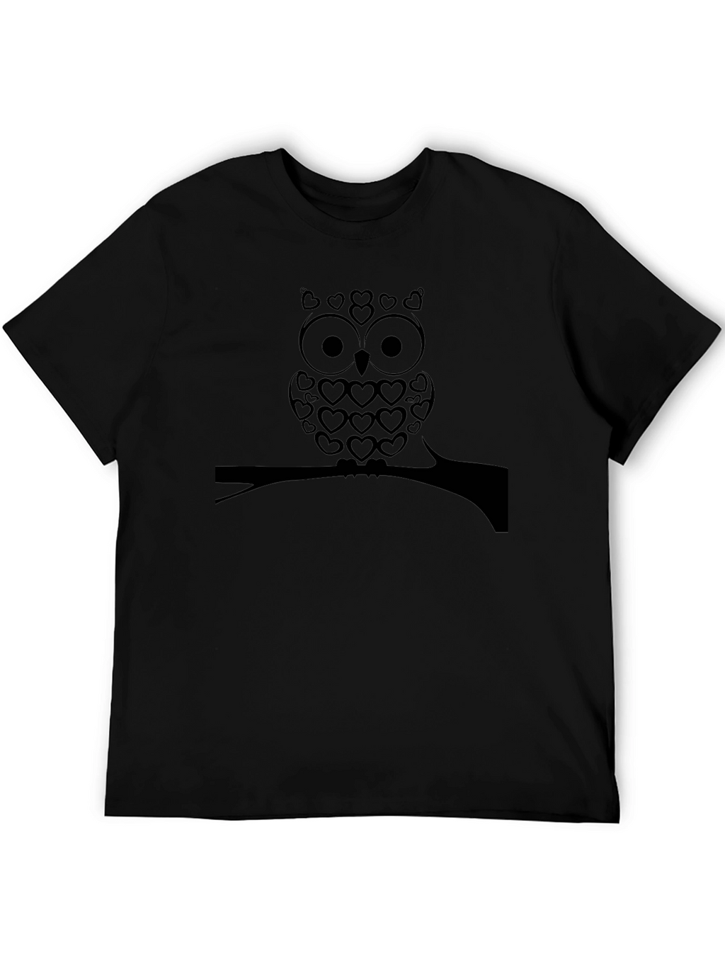 Owl Heart Graphic Tee - Black T-Shirt