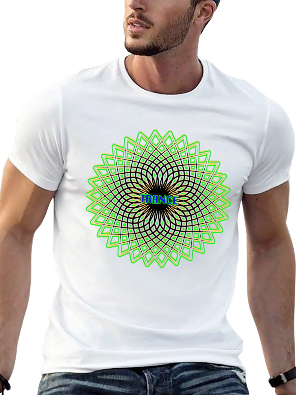 Psychedelic Trance Pattern Tee - Black