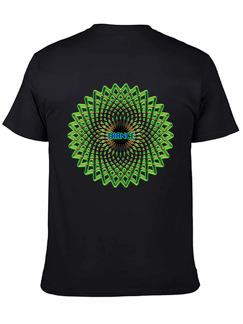 Psychedelic Trance Pattern Tee - Black