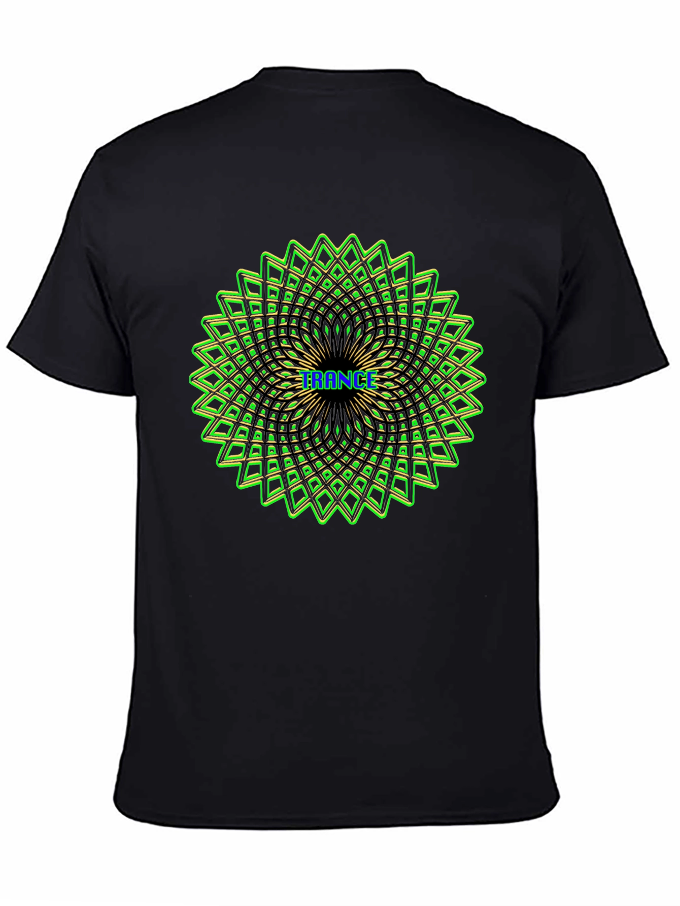 Psychedelic Trance Pattern Tee - Black