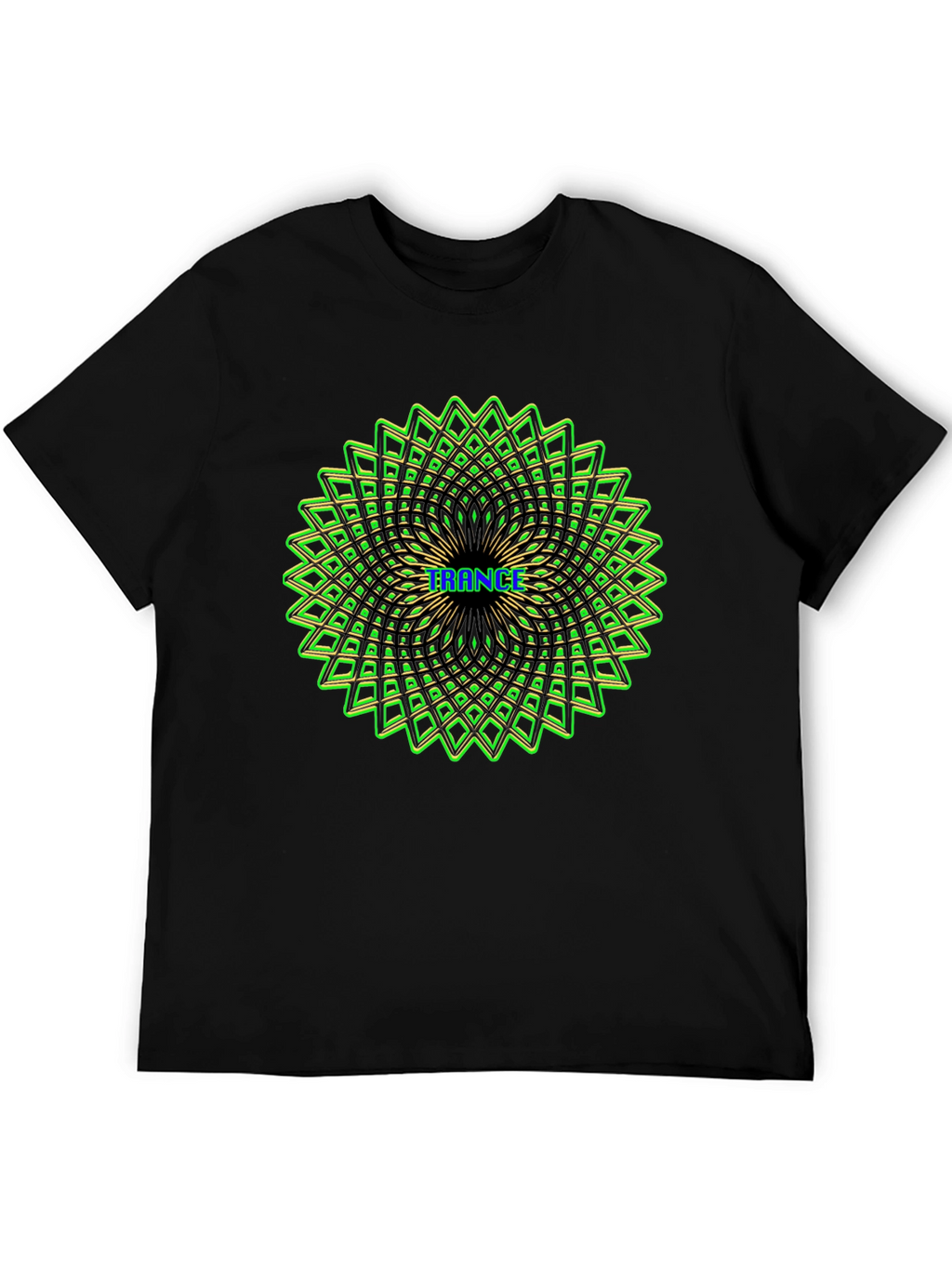 Psychedelic Trance Pattern Tee - Black