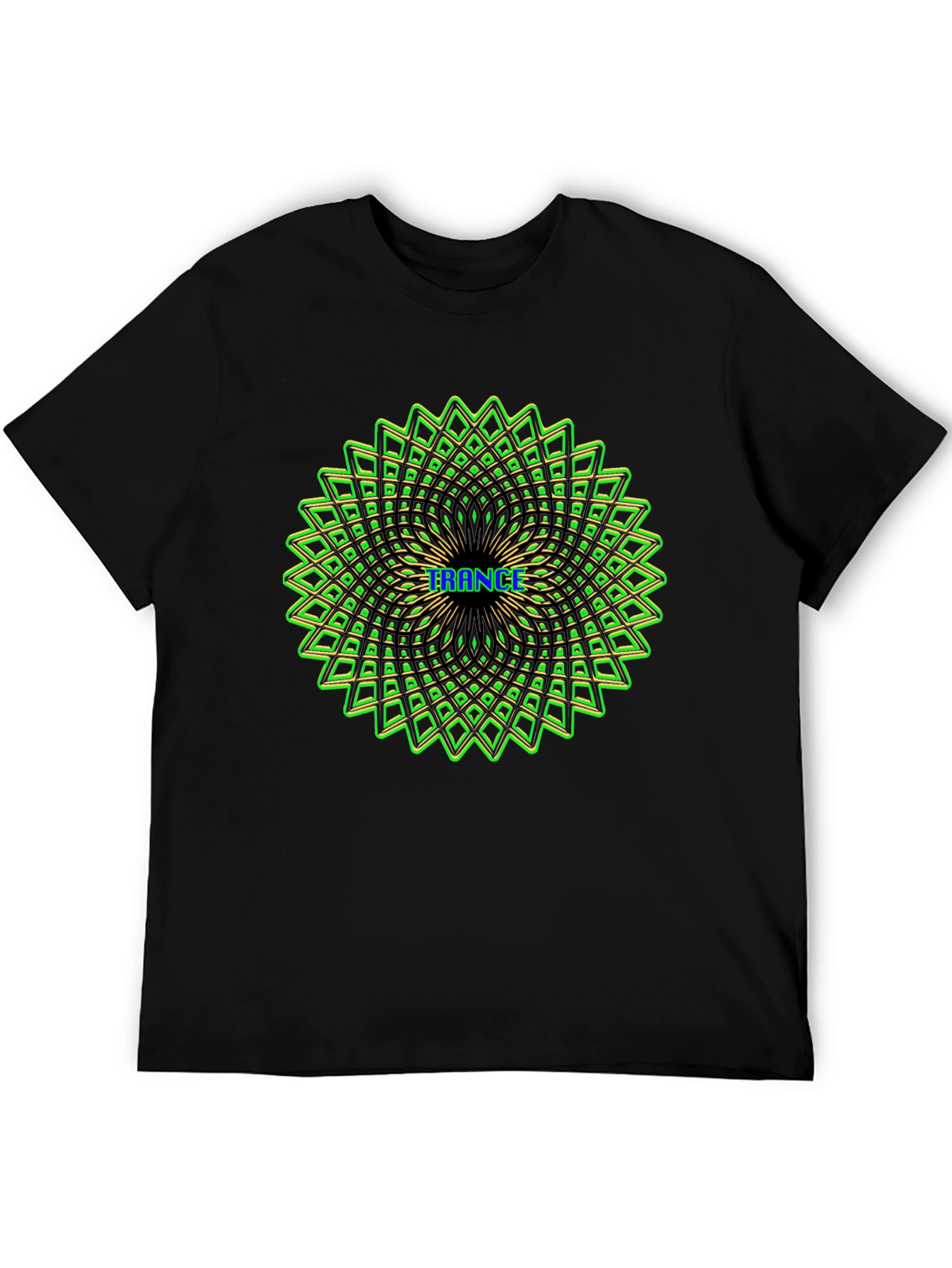 Psychedelic Trance Pattern Tee - Black