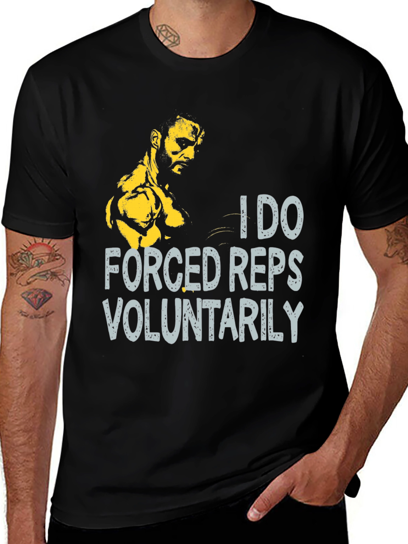 I Do Forced Reps Voluntarily Black T-Shirt