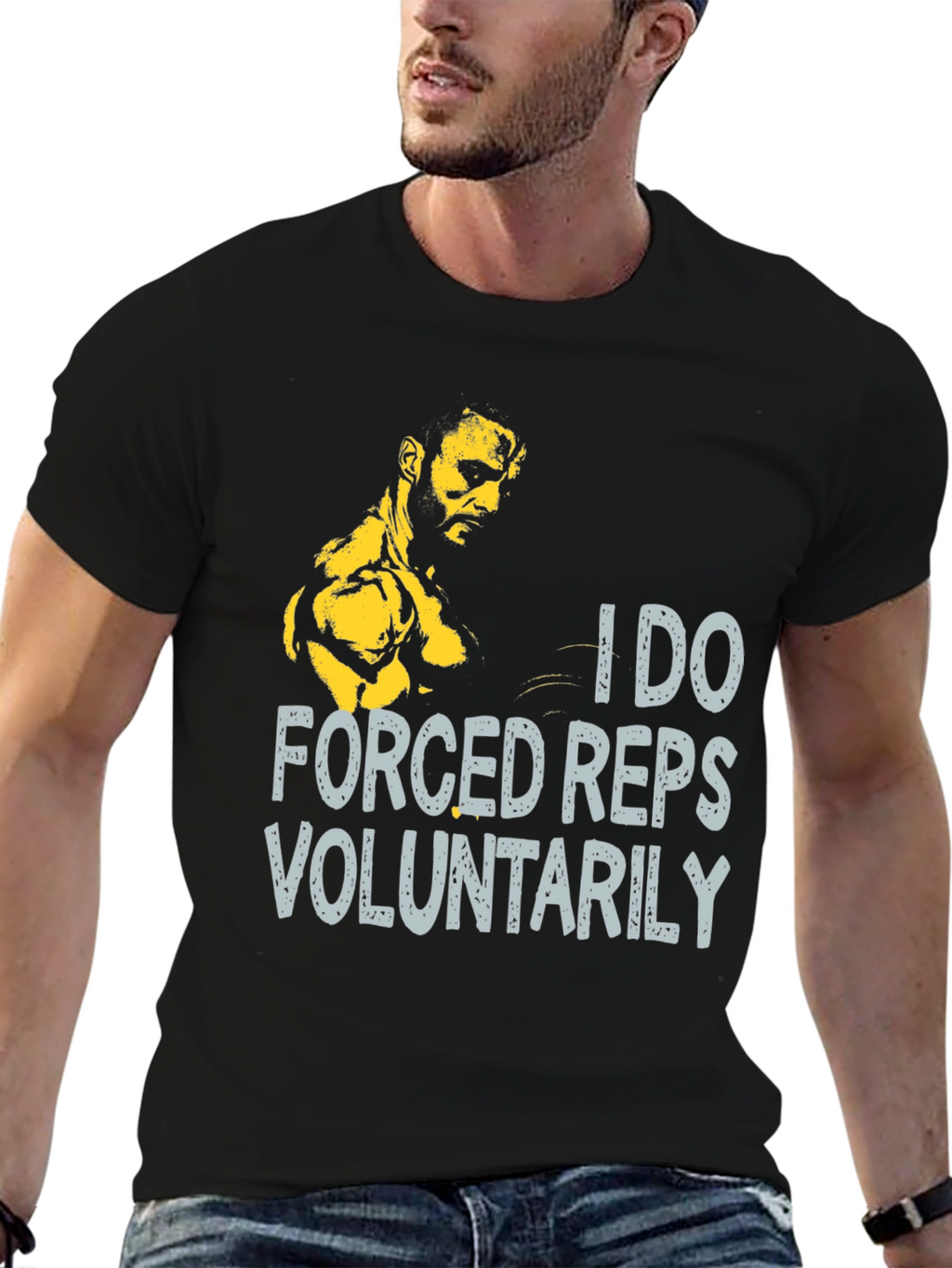 I Do Forced Reps Voluntarily Black T-Shirt