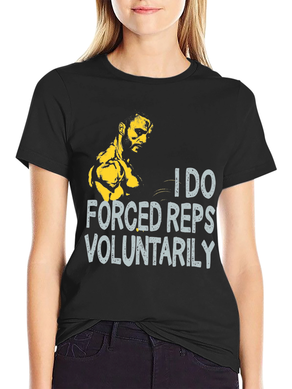 I Do Forced Reps Voluntarily Black T-Shirt